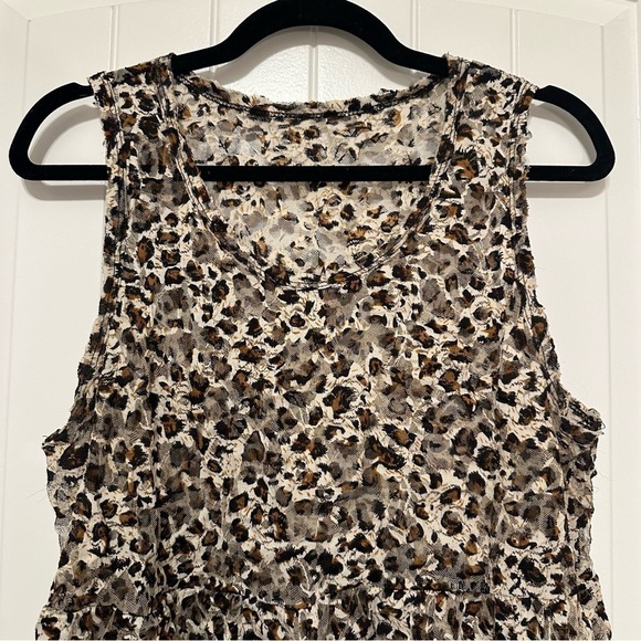 Animal print semi-sheer sleeveless tunic tank - super cute! Women's XL - Picture 2 of 5